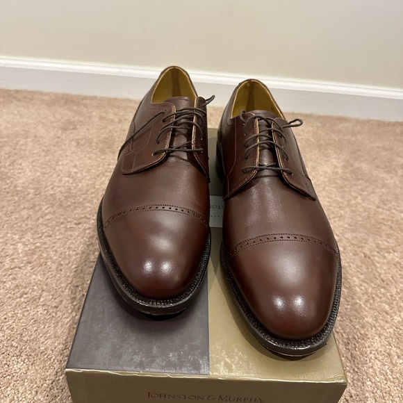 Johnston & Murphy Brown Leather Moc Toe Oxford Shoes - Size 8.5 Men’s - New - Picture 4 of 8